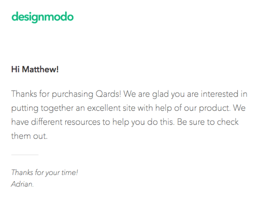Designmodo Welcome Email